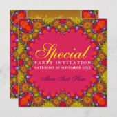 Uitnodigingen van exotische tribale Fruity Party (Voorkant / Achterkant)