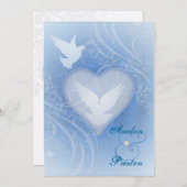 Uitnodigingen van Fairy Tale Flourish Blue Princes (Voorkant / Achterkant)