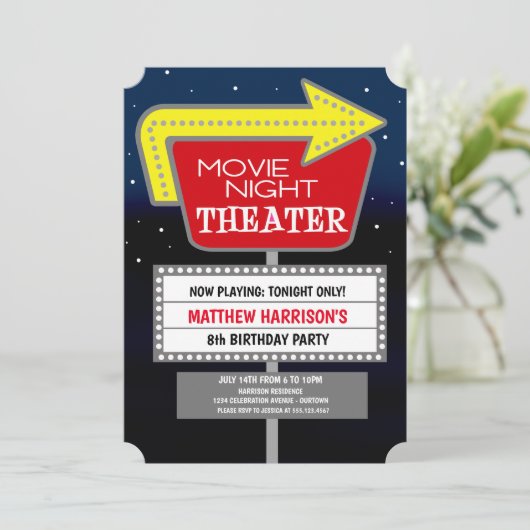 Uitnodigingen van filmfeest ter gelegenheid van zo (Staand voorkant)