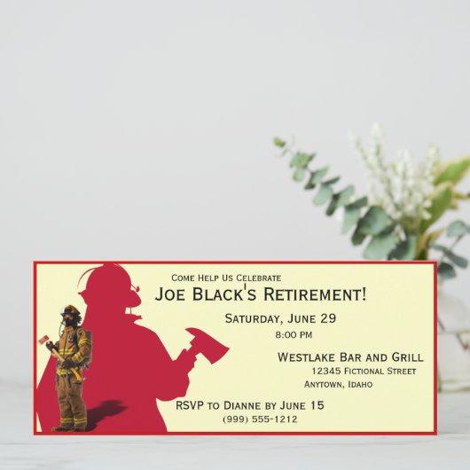 Uitnodigingen van Fireman Custom Retirement Party (Staand voorkant)