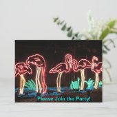 Uitnodigingen van Flamingos Party (Staand voorkant)