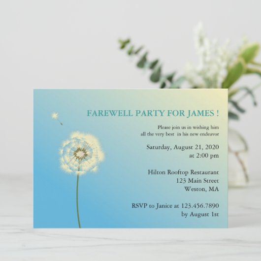 Uitnodigingen van Flying High Farewell-party (Staand voorkant)