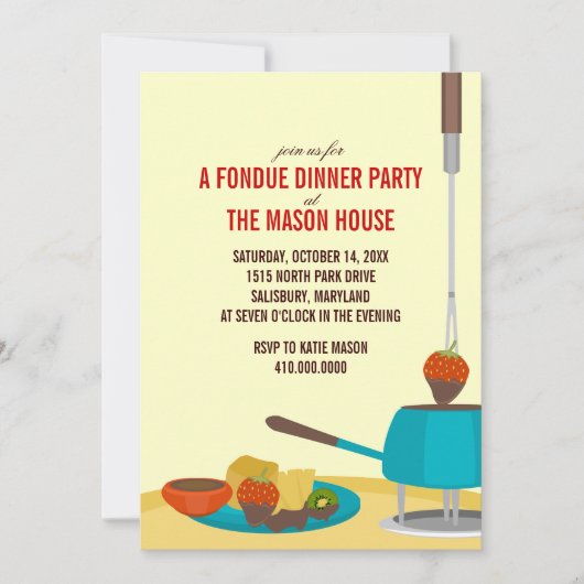 Uitnodigingen van Fondue Dinner Party (Voorkant)