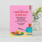 Uitnodigingen van Fondue Dinner Party (Staand voorkant)