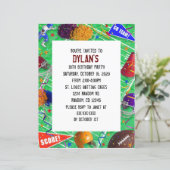 Uitnodigingen van football fan themagefeestfeestje (Staand voorkant)