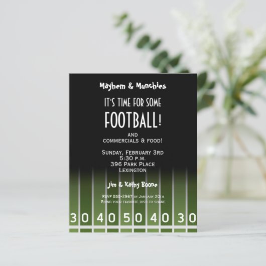 Uitnodigingen van Football op het terrein (Staand voorkant)