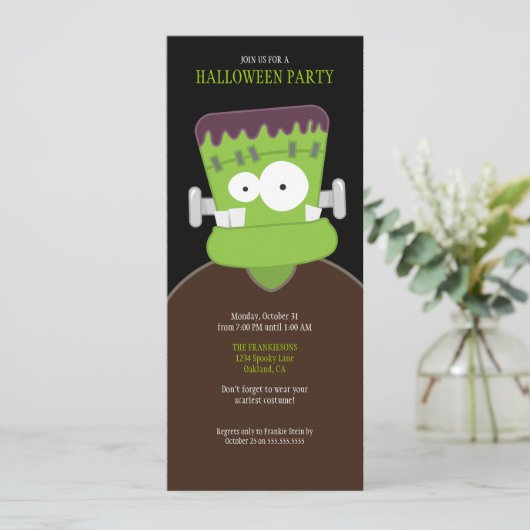 Uitnodigingen van Frankenstein Monster Halloween P (Staand voorkant)