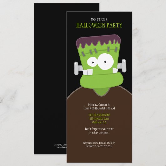 Uitnodigingen van Frankenstein Monster Halloween P (Voorkant / Achterkant)