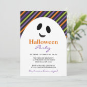 Uitnodigingen van Ghost Stripes Halloween Party (Staand voorkant)