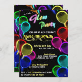 Uitnodigingen van gloeiende ballonnen (Voorkant / Achterkant)