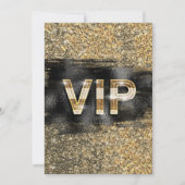 Uitnodigingen van Gold & Black Glam Chic Club VIP (Voorkant)