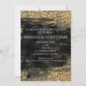 Uitnodigingen van Gold & Black Glam Chic Club VIP (Achterkant)