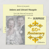 Uitnodigingen van Golden (50e) Jubileum Party (Voorkant / Achterkant)