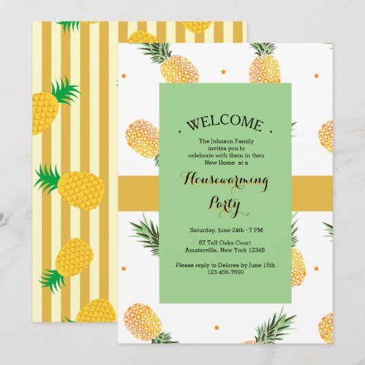 Uitnodigingen van Golden Panappels House Warming P (Voorkant / Achterkant)