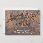 Uitnodigingen van Golden Shimmer Glam Birthday Par (Voorkant)