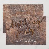 Uitnodigingen van Golden Shimmer Glam Birthday Par (Voorkant / Achterkant)