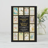 Uitnodigingen van Golden Tarot Kaart Engagement Pa (Staand voorkant)