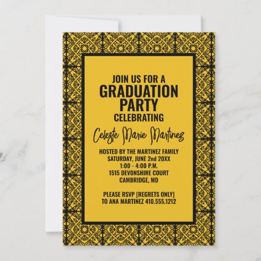 Uitnodigingen van Graduation Party [Gold] (Achterkant)