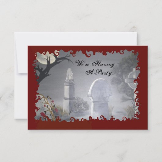 Uitnodigingen van Graveyard Halloween Party (Voorkant)