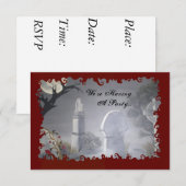 Uitnodigingen van Graveyard Halloween Party (Voorkant / Achterkant)