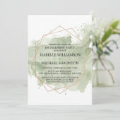 Uitnodigingen van Groene Waterverf Engagement Part (Staand voorkant)