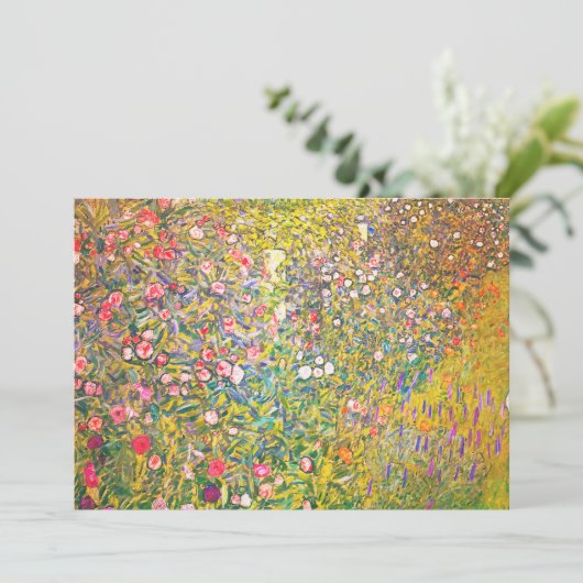 Uitnodigingen van Gustav Klimt Pink (Staand voorkant)