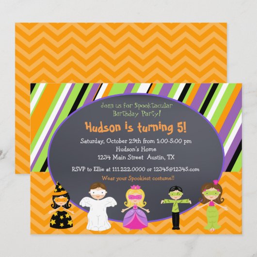 Uitnodigingen van Halloween Costume Party (Voorkant / Achterkant)