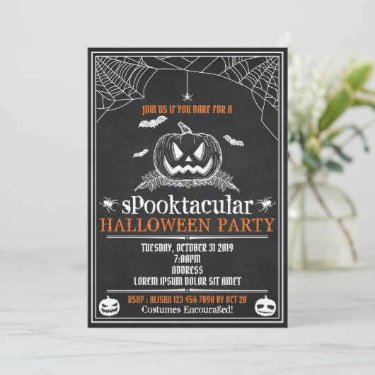 Uitnodigingen van Halloween-partijen (Staand voorkant)