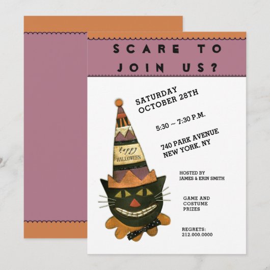 Uitnodigingen van Halloween-partijen (Voorkant / Achterkant)