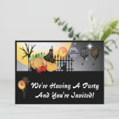 Uitnodigingen van Halloween-partijen (Staand voorkant)
