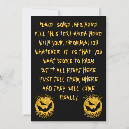 Uitnodigingen van Halloween-partijen (Achterkant)