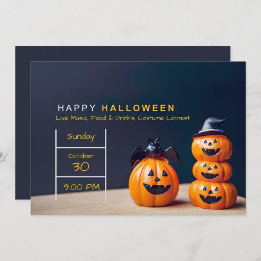 Uitnodigingen van Halloween-partijen (Voorkant / Achterkant)