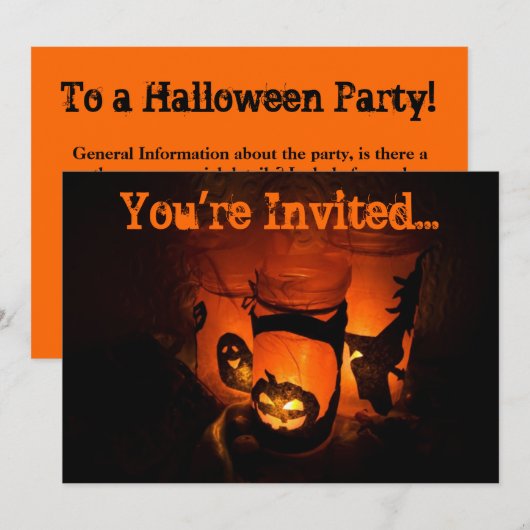Uitnodigingen van Halloween-partijen (Voorkant / Achterkant)