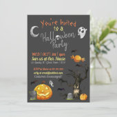 Uitnodigingen van Halloween-partijen (Staand voorkant)