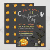 Uitnodigingen van Halloween-partijen (Voorkant / Achterkant)