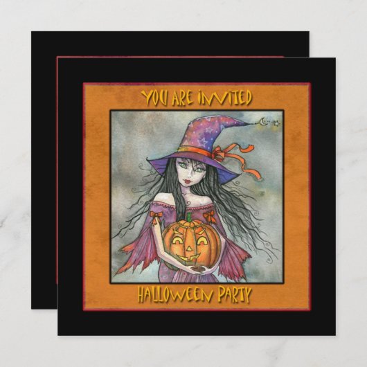 Uitnodigingen van Halloween-partijen (Voorkant / Achterkant)