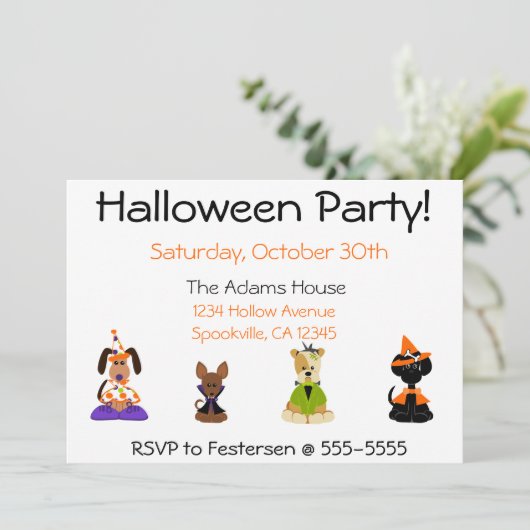 Uitnodigingen van Halloween-partijen (Staand voorkant)