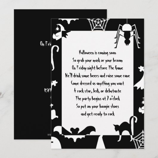 Uitnodigingen van Halloween-partijen (Voorkant / Achterkant)