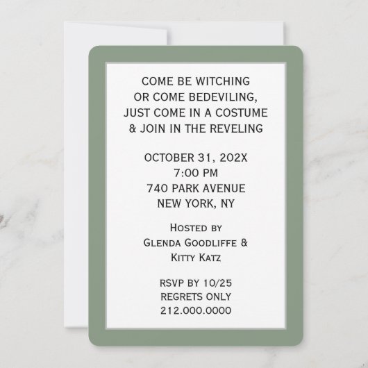 Uitnodigingen van Halloween-partijen (Achterkant)