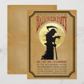 Uitnodigingen van Halloween-partijen | Moon & Grim (Voorkant / Achterkant)