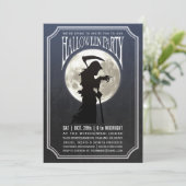 Uitnodigingen van Halloween-partijen | Moon & Grim (Staand voorkant)