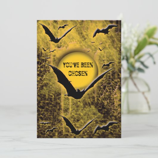 Uitnodigingen van halloween-partijen - pas sjabloo (Staand voorkant)