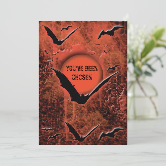 Uitnodigingen van halloween-partijen - pas sjabloo (Staand voorkant)