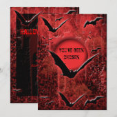 Uitnodigingen van halloween-partijen - pas sjabloo (Voorkant / Achterkant)