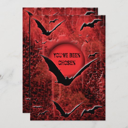 Uitnodigingen van halloween-partijen - pas sjabloo (Voorkant / Achterkant)