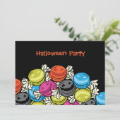 Uitnodigingen van Halloween-Snoepjes Halloween-par (Staand voorkant)