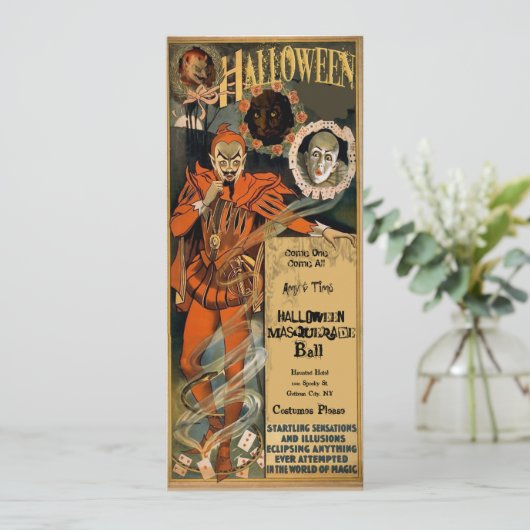 Uitnodigingen van Haunted Halloween-partij (Staand voorkant)