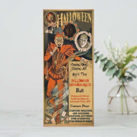 Uitnodigingen van Haunted Halloween-partij (Staand voorkant)