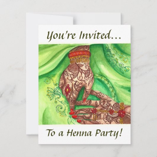 Uitnodigingen van Henna Party (Voorkant)