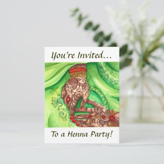 Uitnodigingen van Henna Party (Staand voorkant)